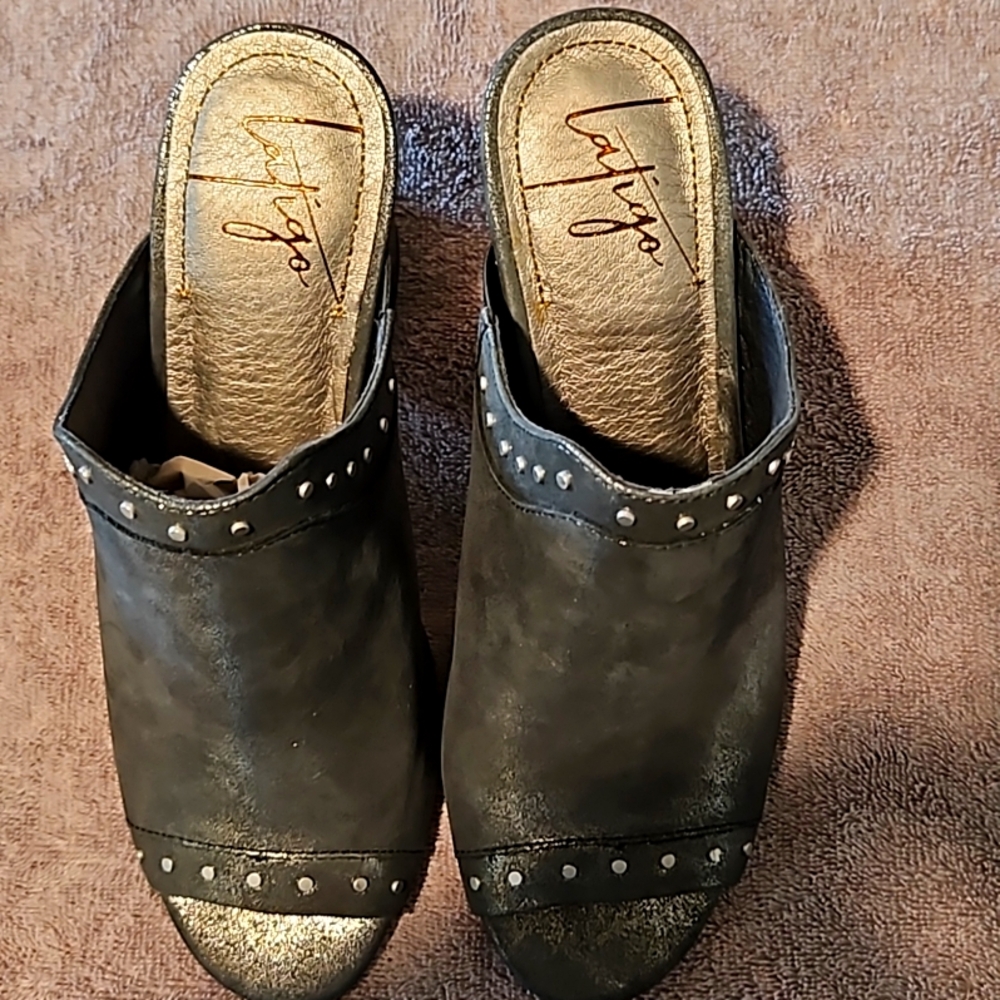 Latigo Grey Mule Shoes , Size 9
